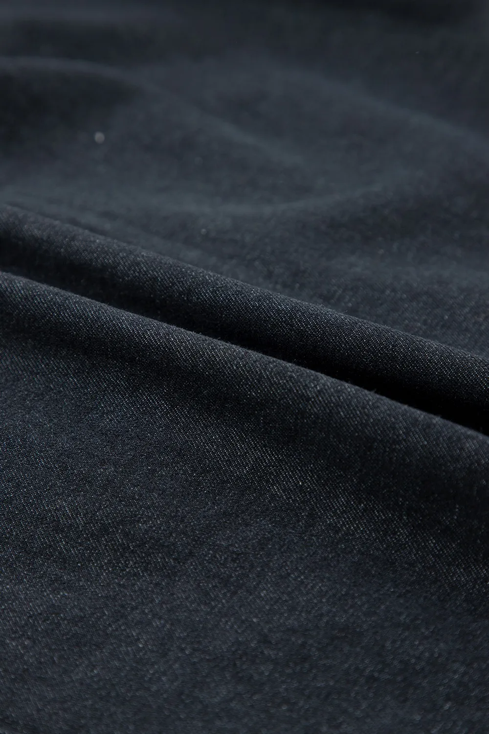 Button Down Raw Hem Ruffled Denim Shirt, image 16