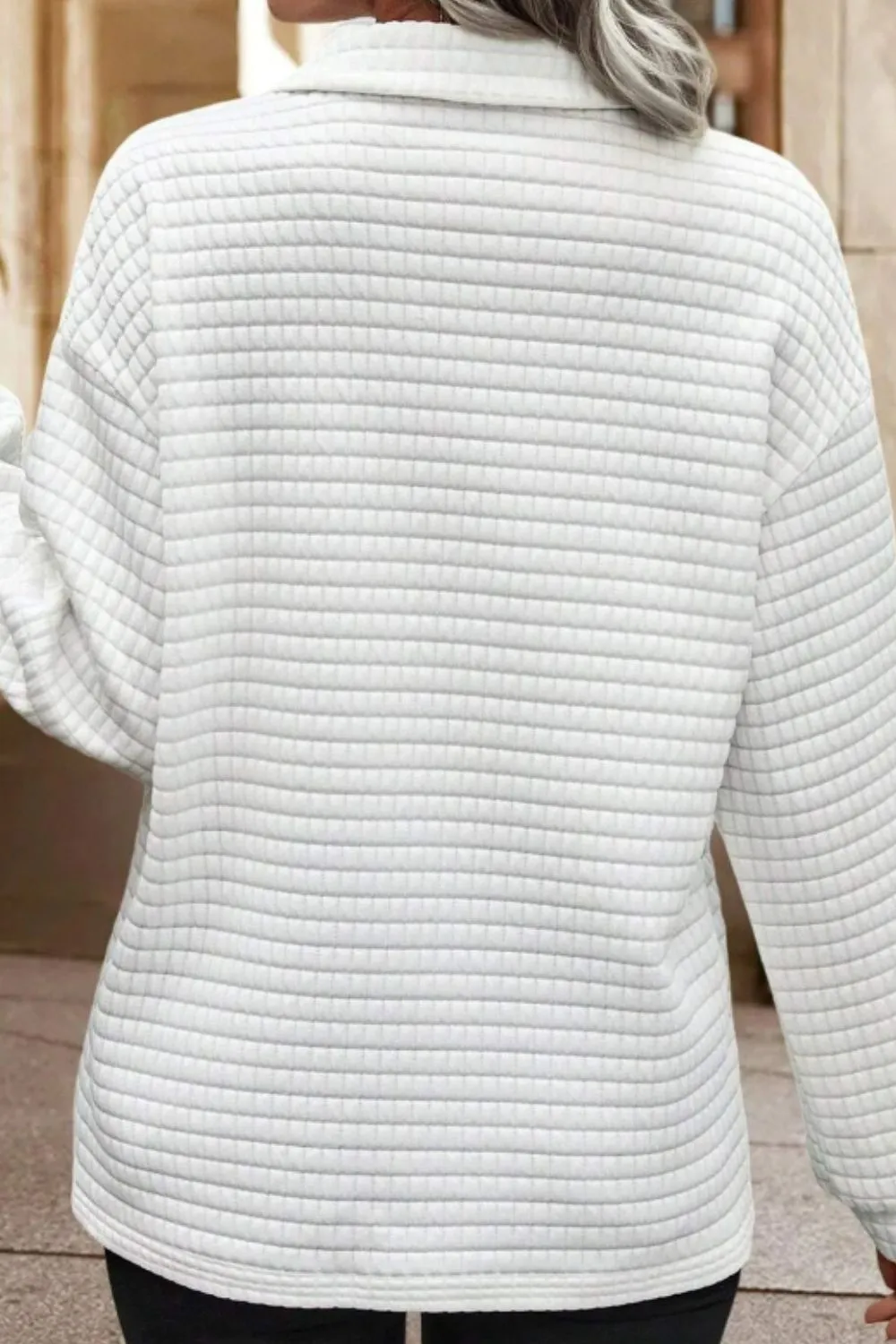 Texture Johnny Collar Long Sleeve Sweatshirt, image 8