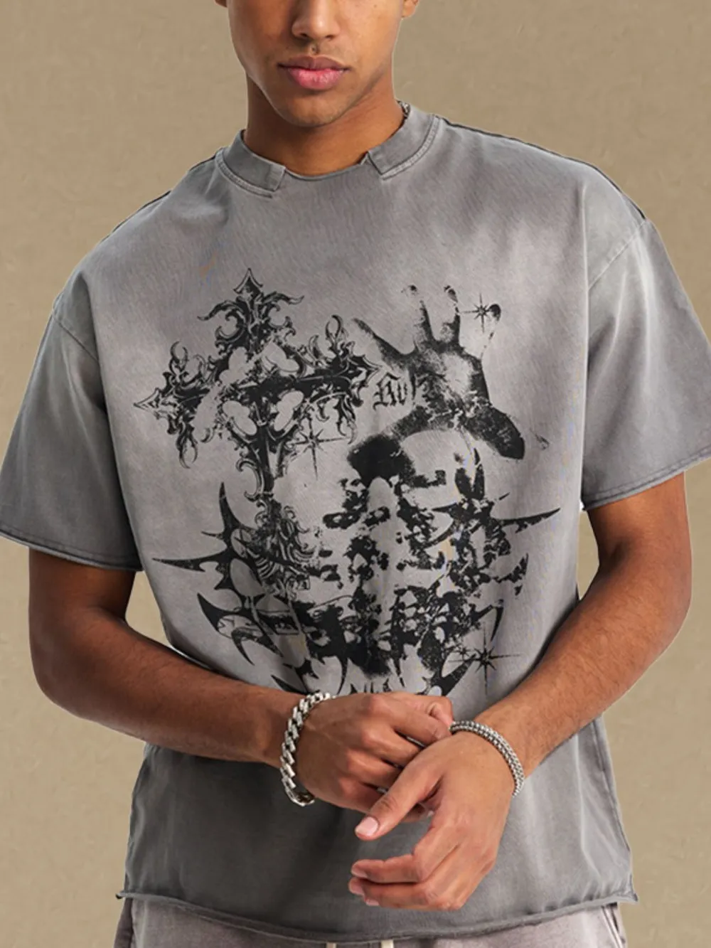 Men's Graphic Round Neck Half Sleeve T-Shirt, image 3