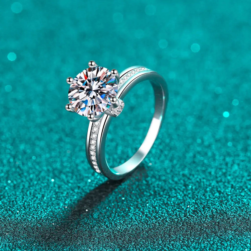 3 Carat Moissanite 925 Sterling Silver Ring, image 4