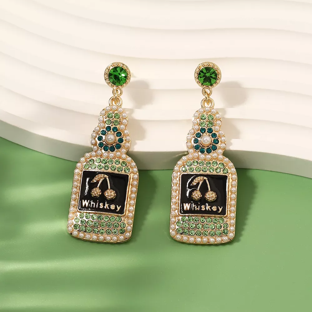 Whiskey Bottle Dangle Earrings, image 2