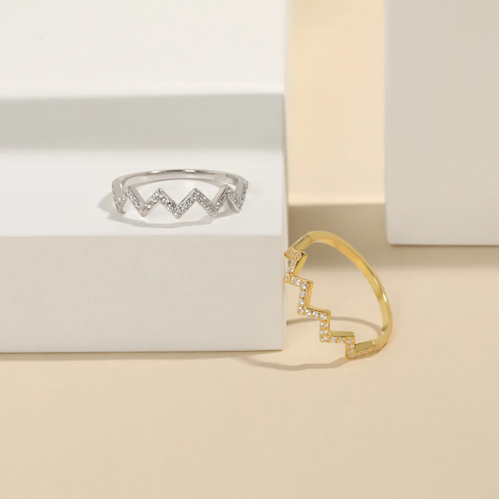Wave Shape 925 Sterling Silver Ring, image 2