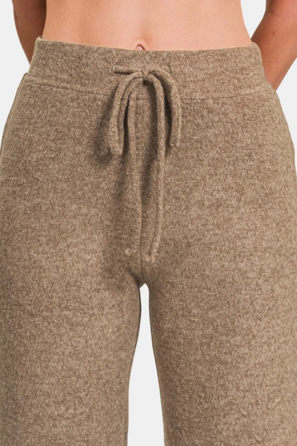 Drawstring Hacci Cropped Pants, image 3