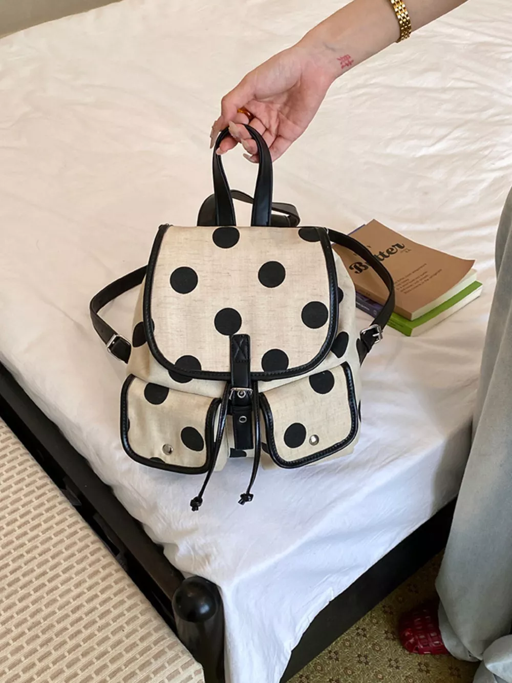 Polka Dot Backpack Bag, image 2