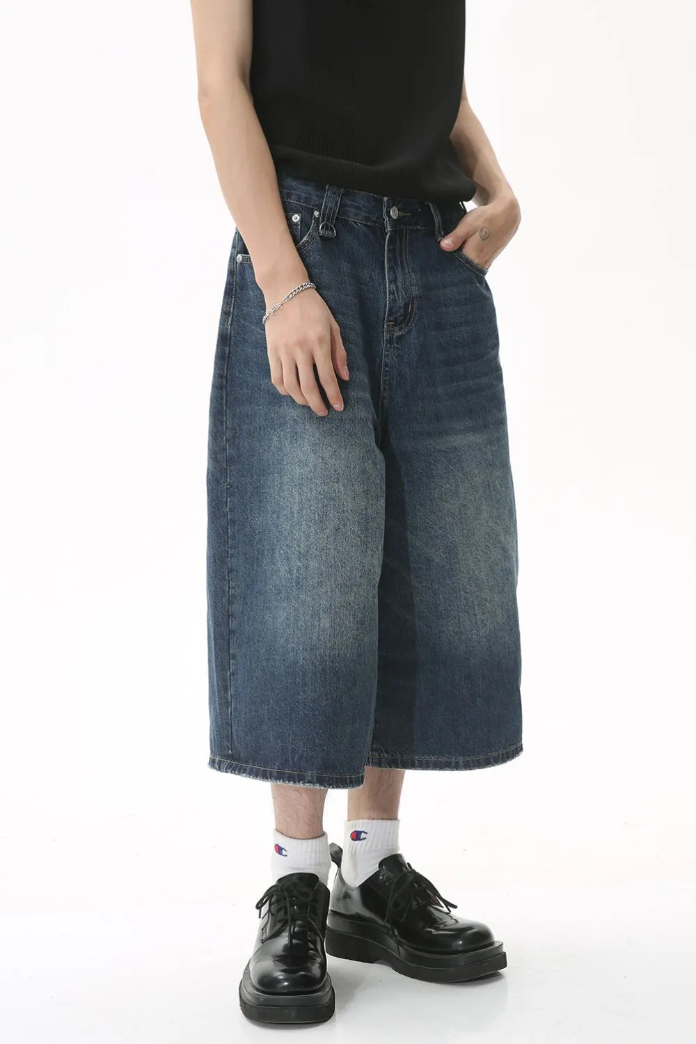Wide Leg Cropped Jeans, image 3