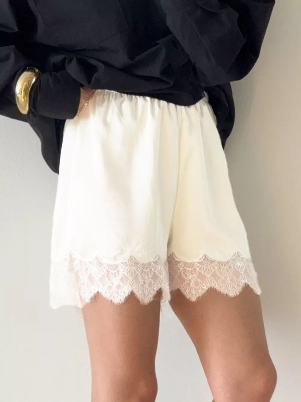 Lace Trim Elastic Waist Shorts, image 20