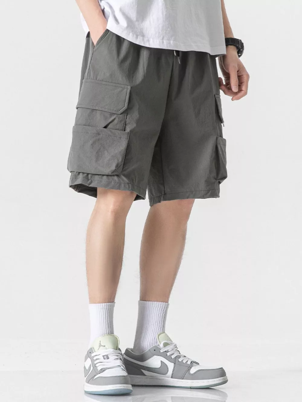 Men's Plus Size Loose Fit Cargo Shorts, image 16