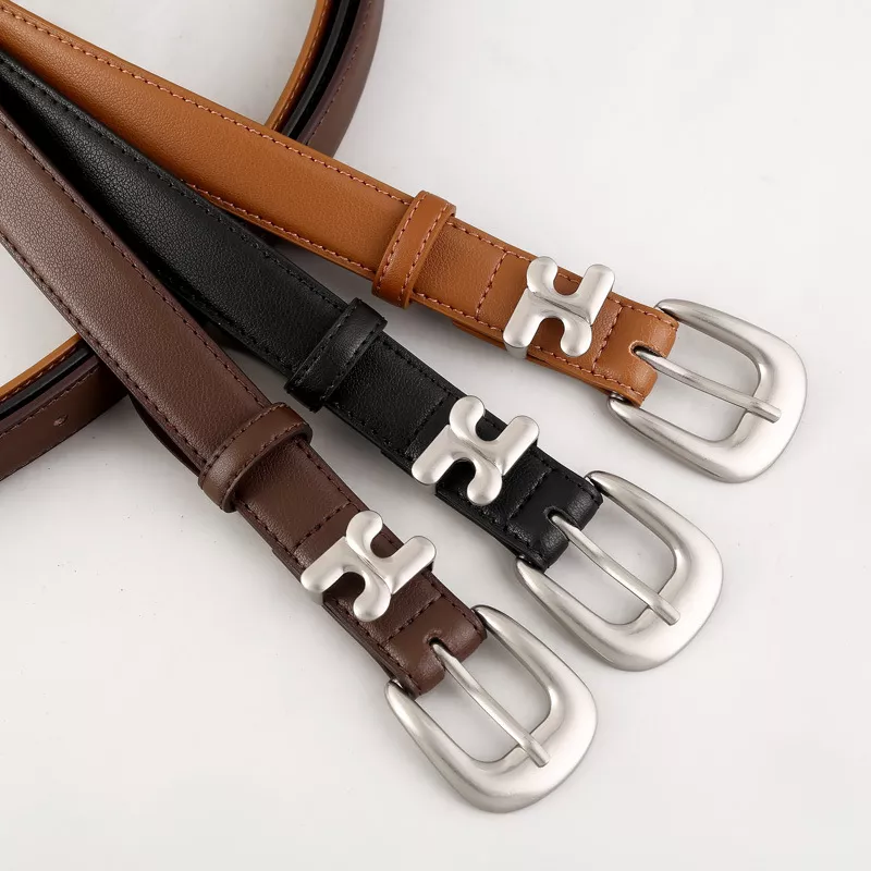 Leather Belt with Stylish H-Shaped Buckle, image 2
