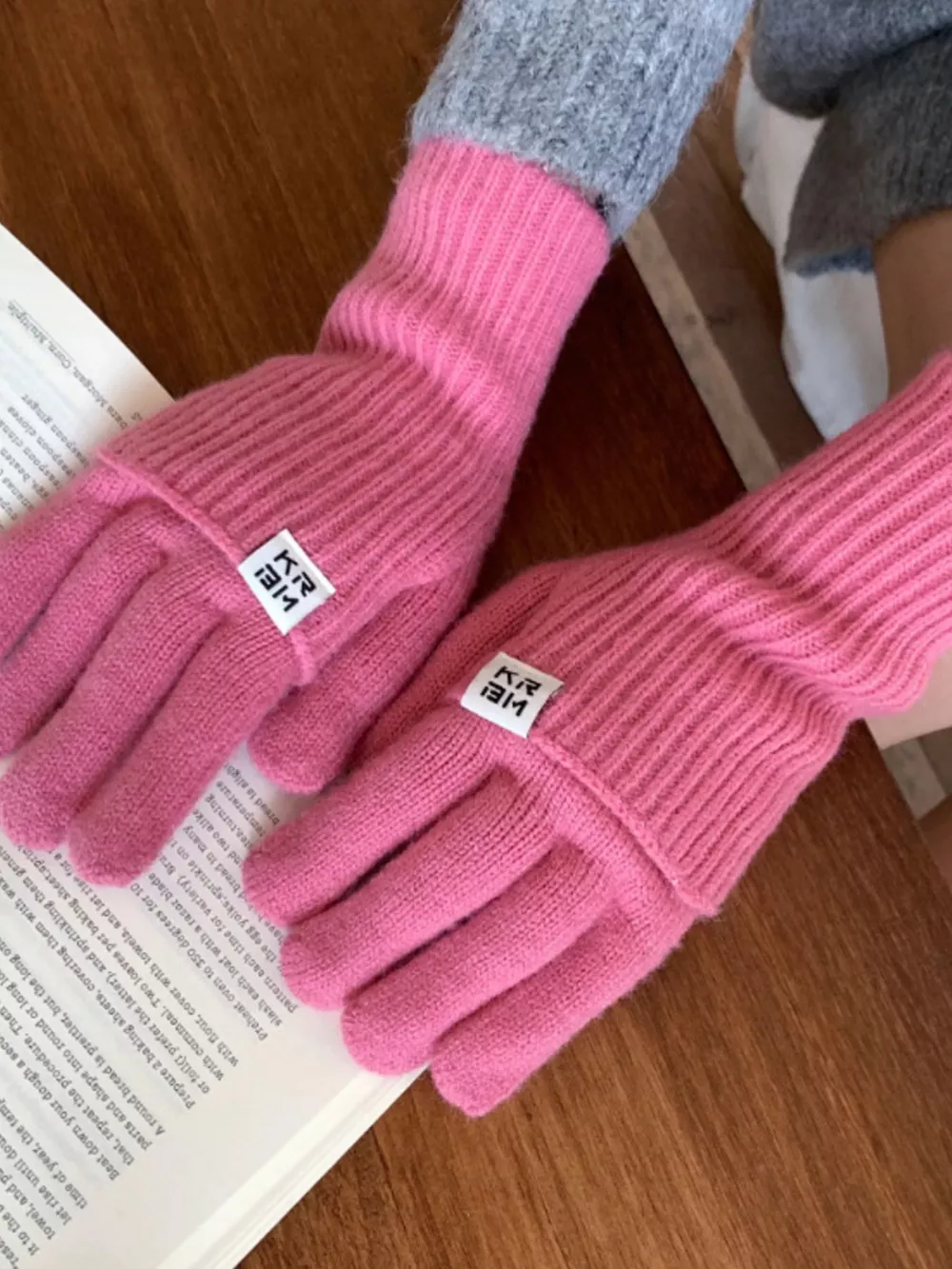 Ribbed Knit Winter Gloves, image 5