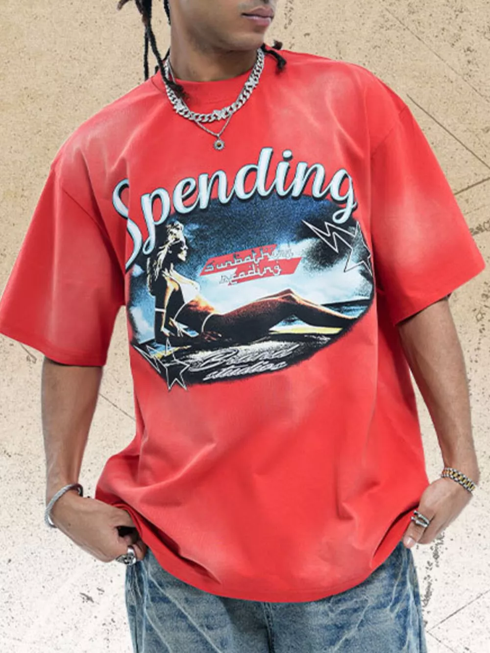 Men's Graphic Round Neck Half Sleeve T-Shirt, image 2