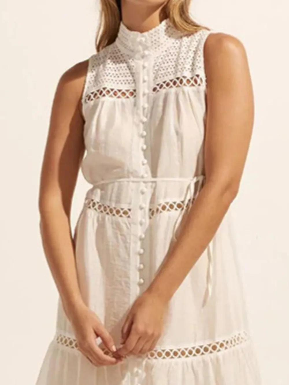 Hollow Out Sleeveless Midi Dress, image 4