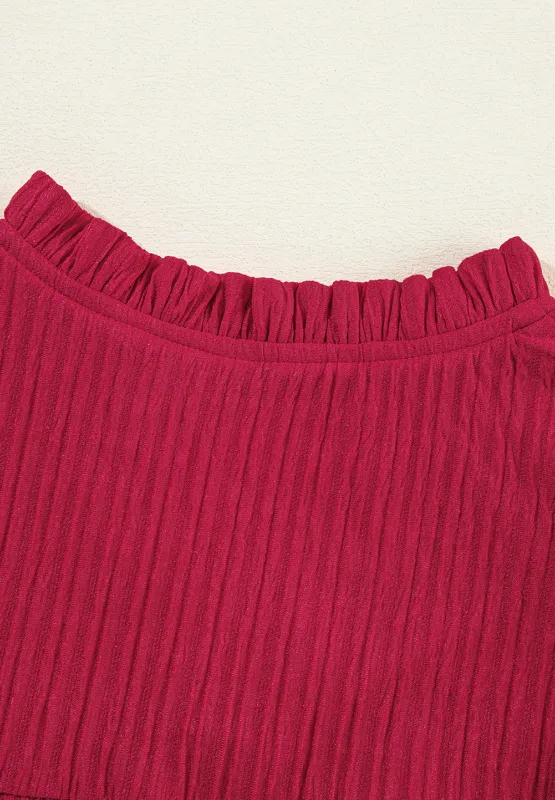 Frill Notched Long Sleeve Dress, image 9