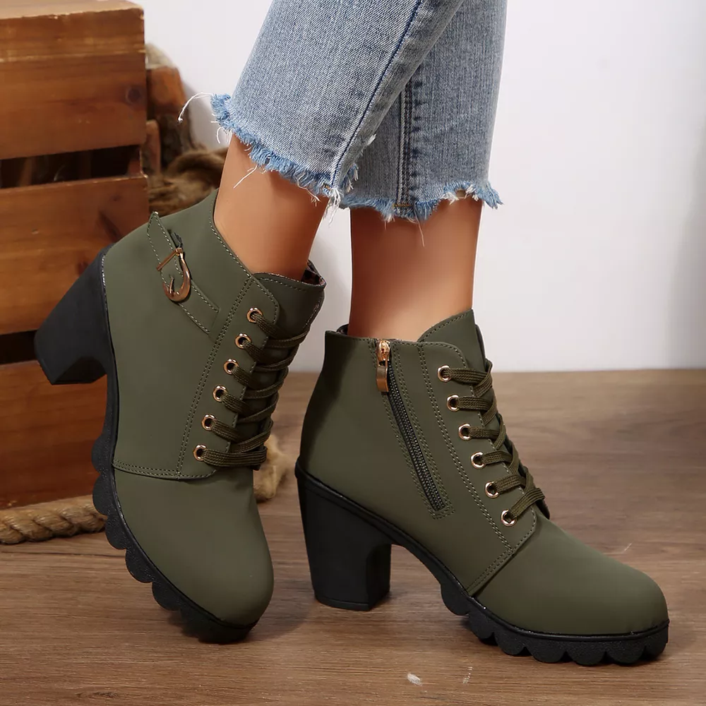 Lace Up Block Heels Boots, image 18