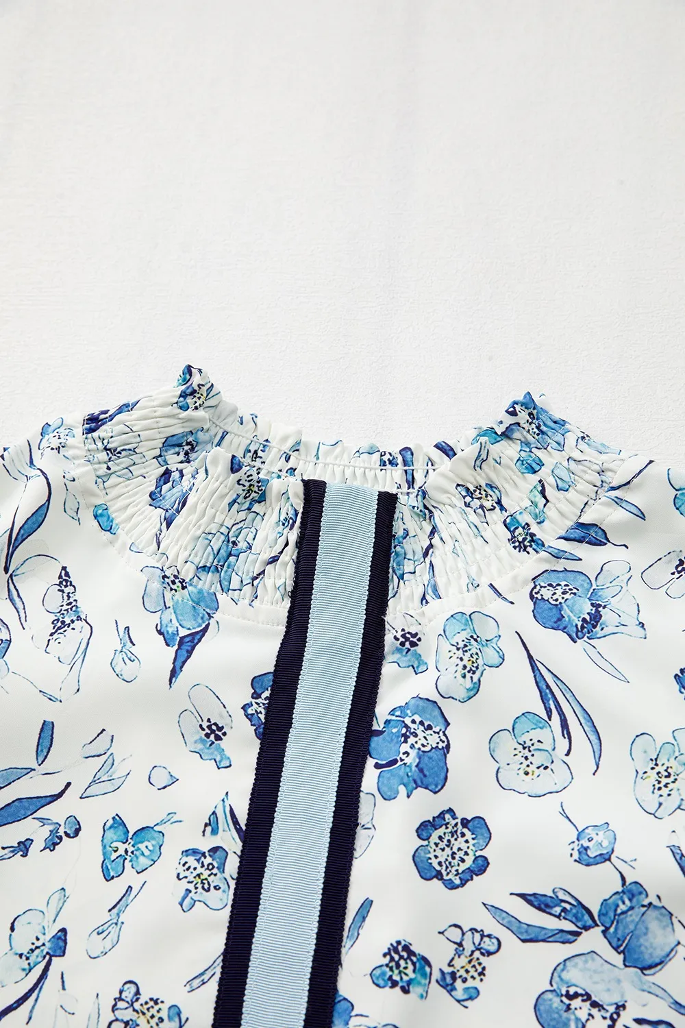 Floral Print Ruffled Short Sleeve Blouse, image 8