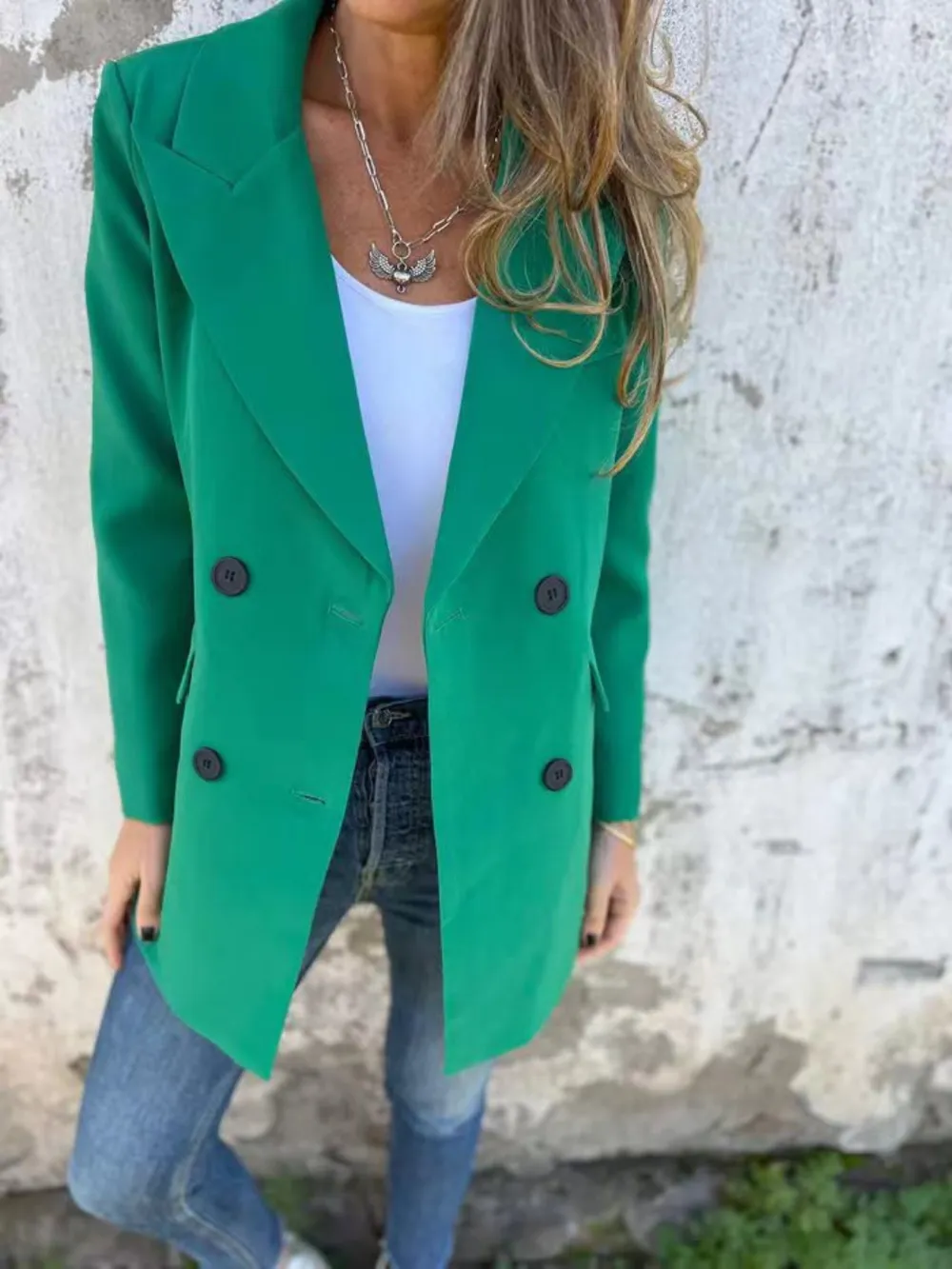 Full Size Collared Neck Long Sleeve Blazer, image 14