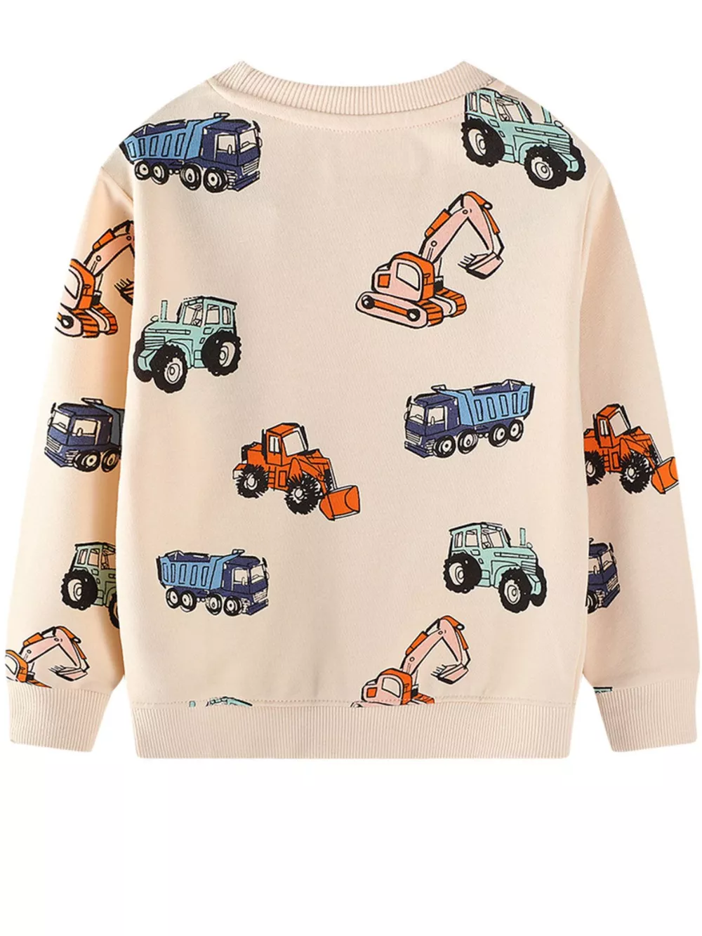 Children's Cartoon Vehicle Print Crew Neck Sweatshirt, image 3
