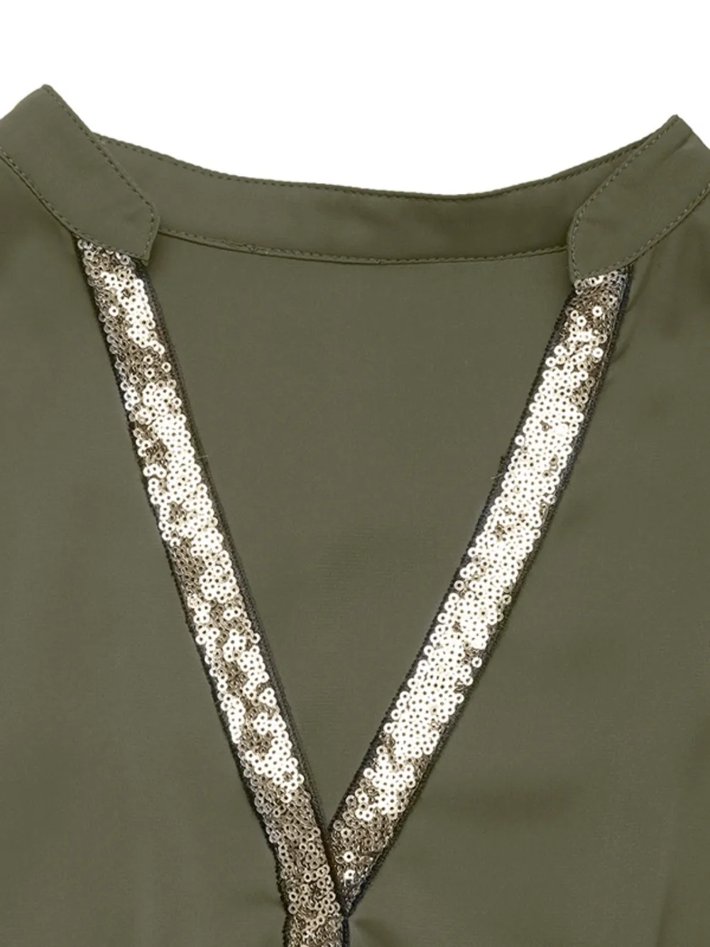 Sequin Notched Short Sleeve Midi Dress, image 7