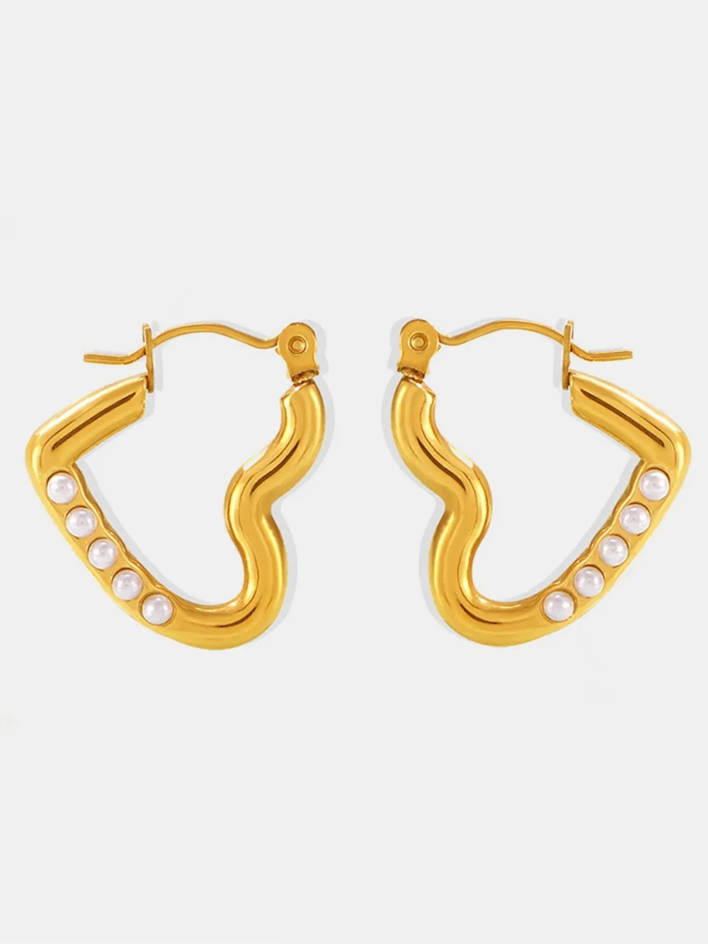 Stainless Steel Heart Earrings, image 4