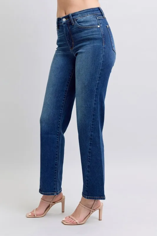 Full Size Side Seam Detail Straight Jeans with Pockets, image 6