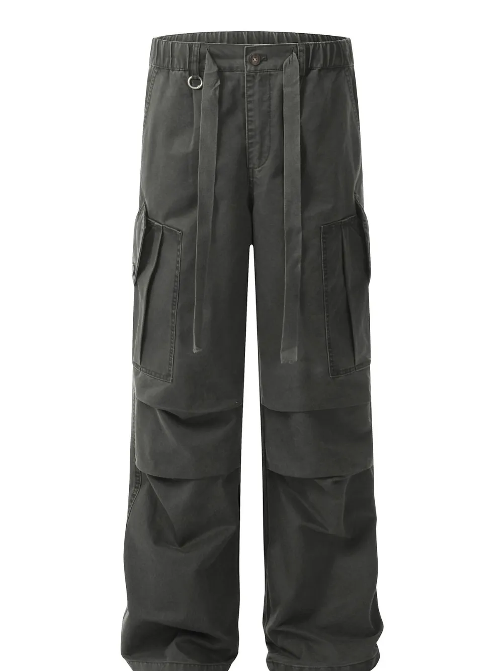 Men's Drawstring Loose Fit Cargo Pants, image 2