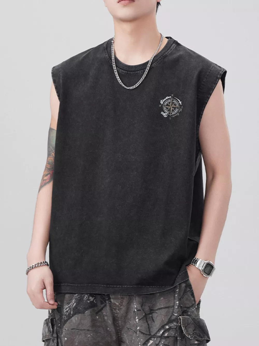 Men's Plus Size Round Neck Tank
