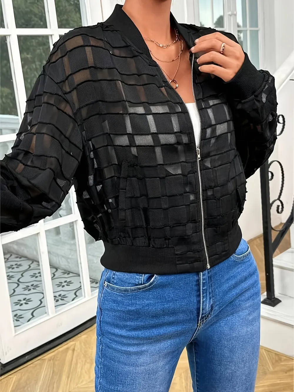 Zip Up Baseball Collar Outerwear, image 5