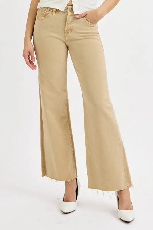 Full Size Raw Hem Wide Leg Jeans Plus Size, image 5