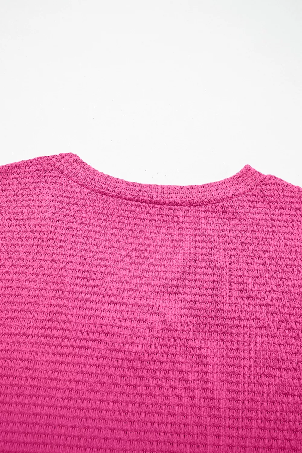 Textured Waffle Knit V-Neck T-Shirt, image 8