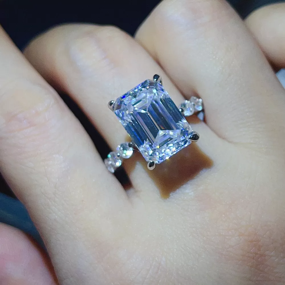 10 Carat 925 Sterling Silver Moissanite Ring, image 4
