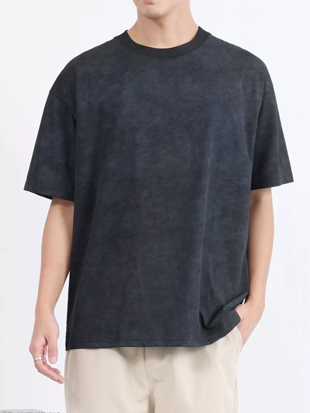 Men's Plus Size Round Neck Short Sleeve T-Shirt, image 3