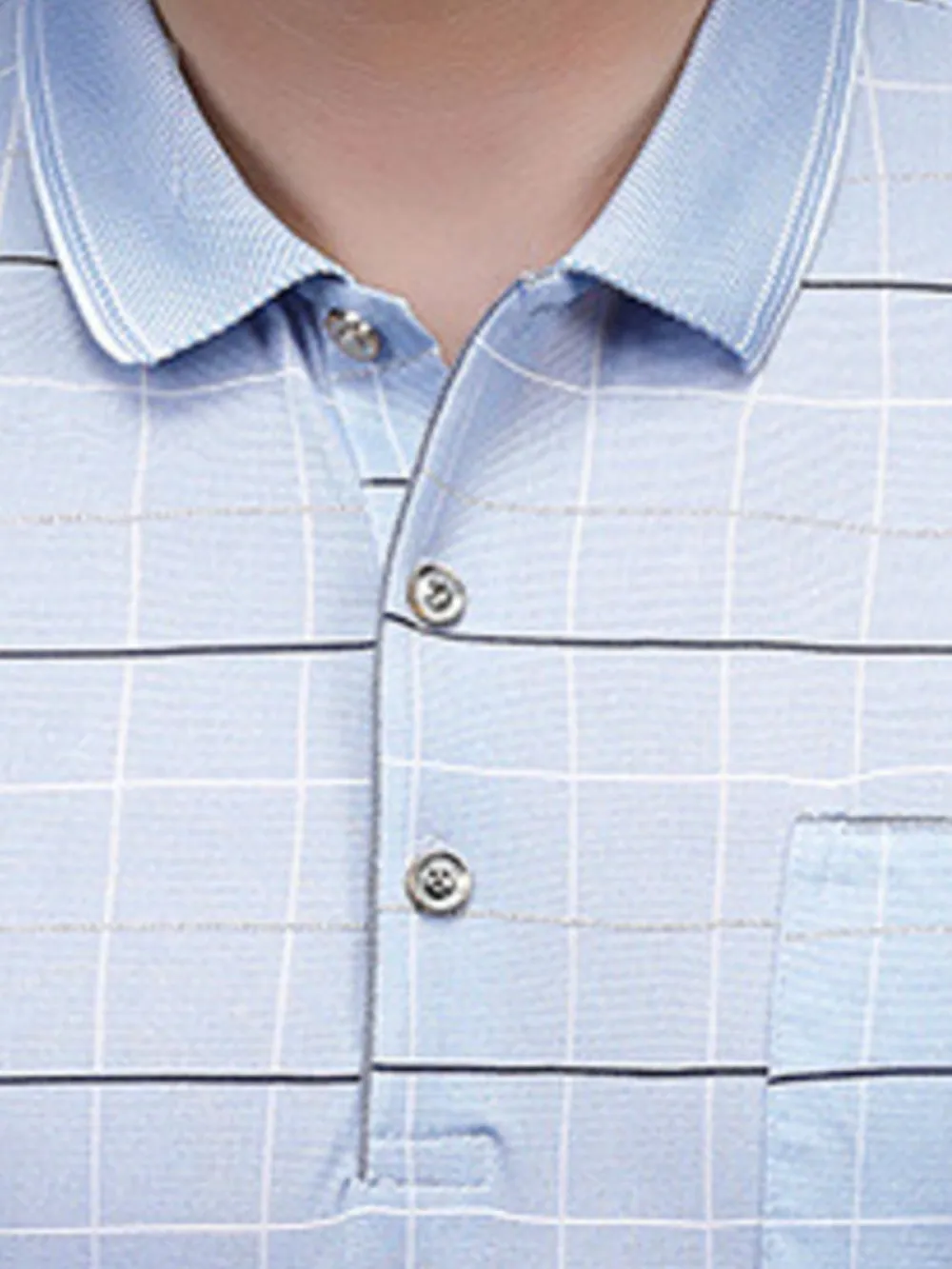 Men's Striped Button Detail Short Sleeve Polo, image 2