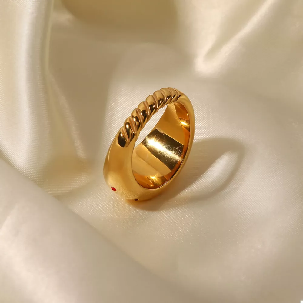 18K Gold-Plated Zircon Ring, image 8