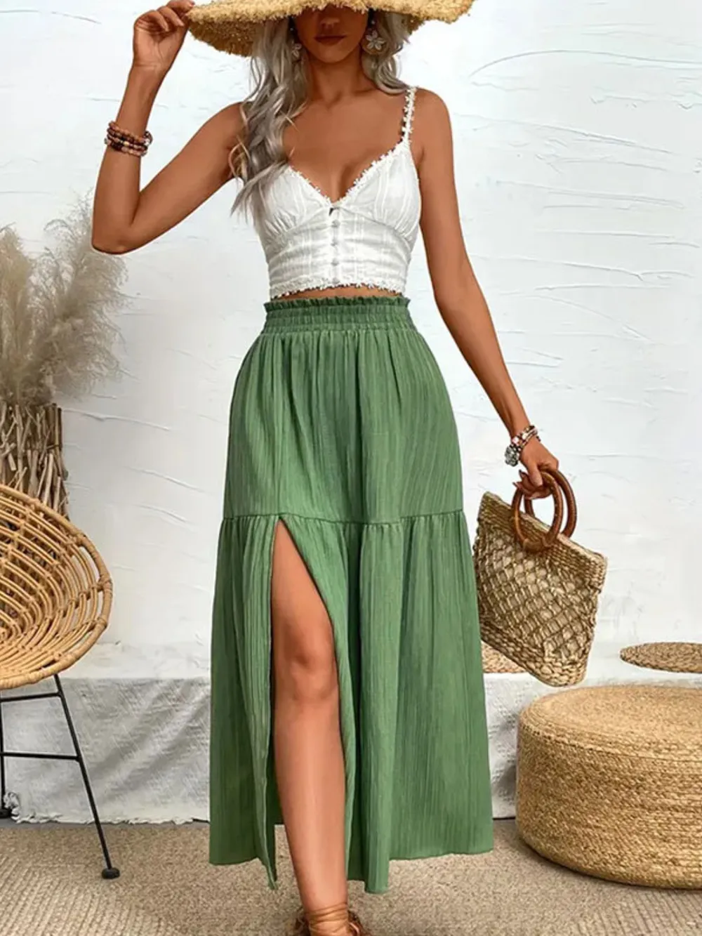 Frill Slit Skirt, image 9