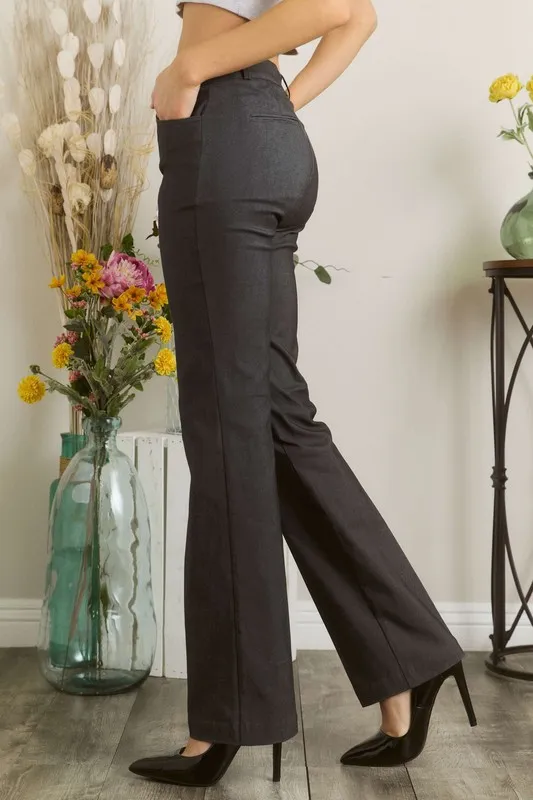 Full Size Solid Color Pants with Pocket Plus Size, image 2