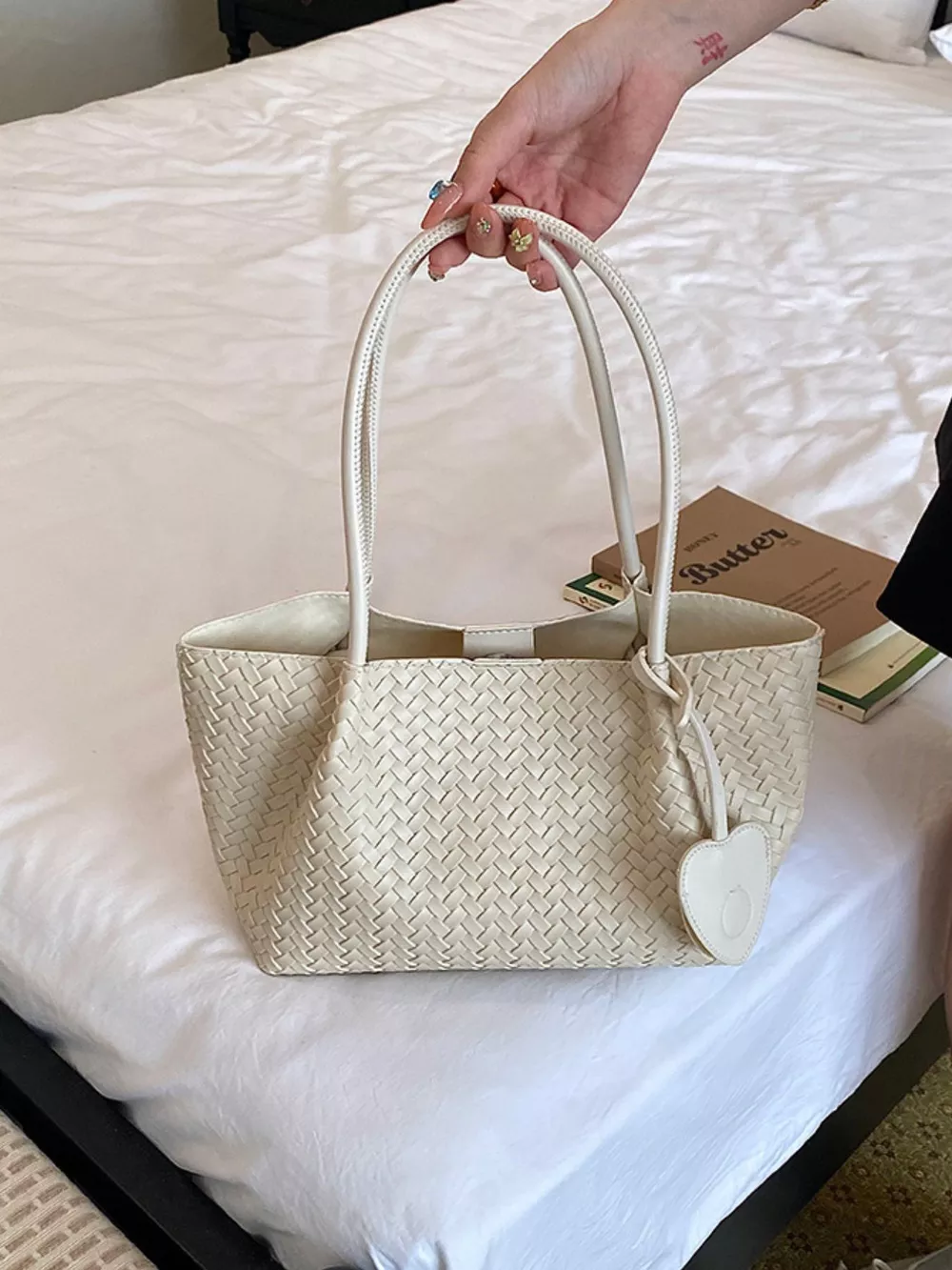 Woven Tote Shoulder Bag, image 5