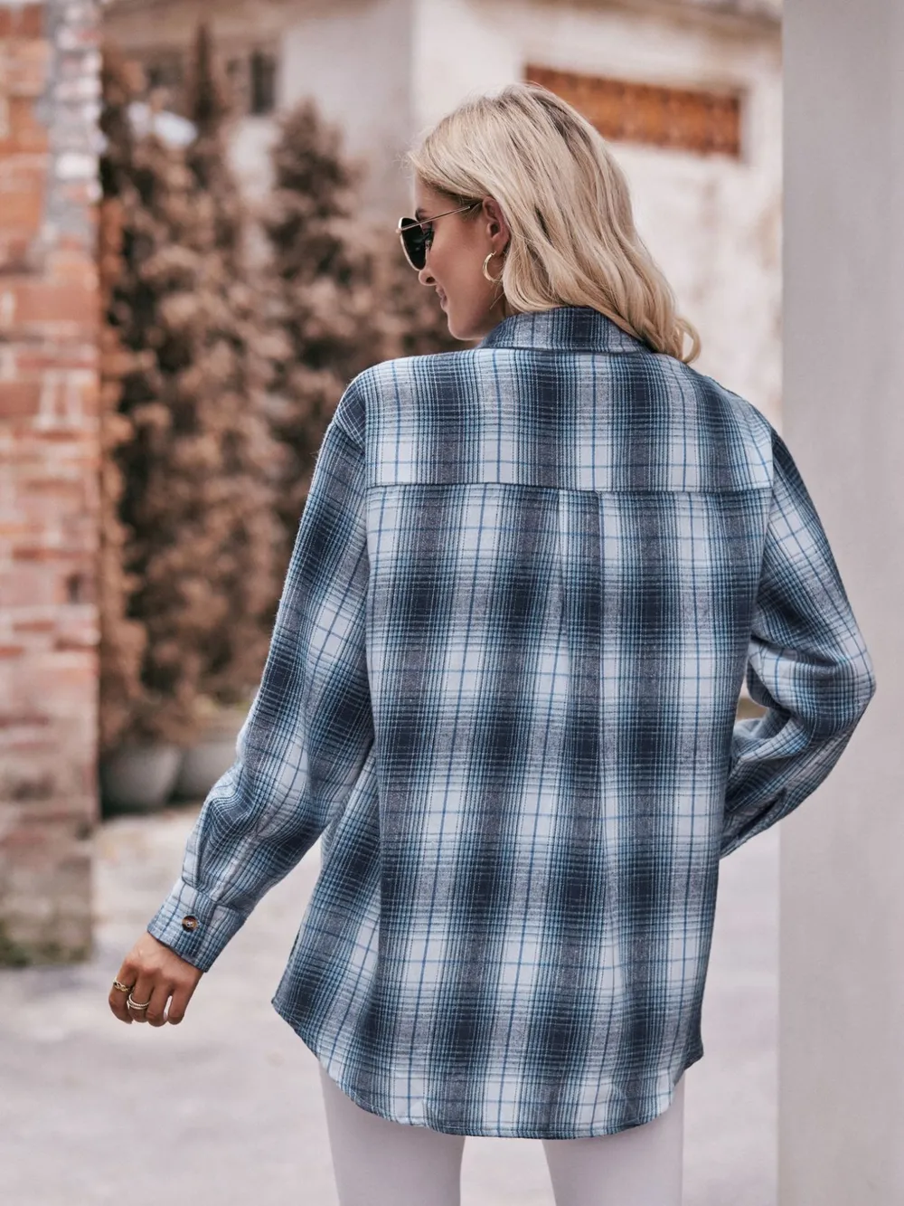 Plaid Button-Down Long Sleeve Shirt, image 29