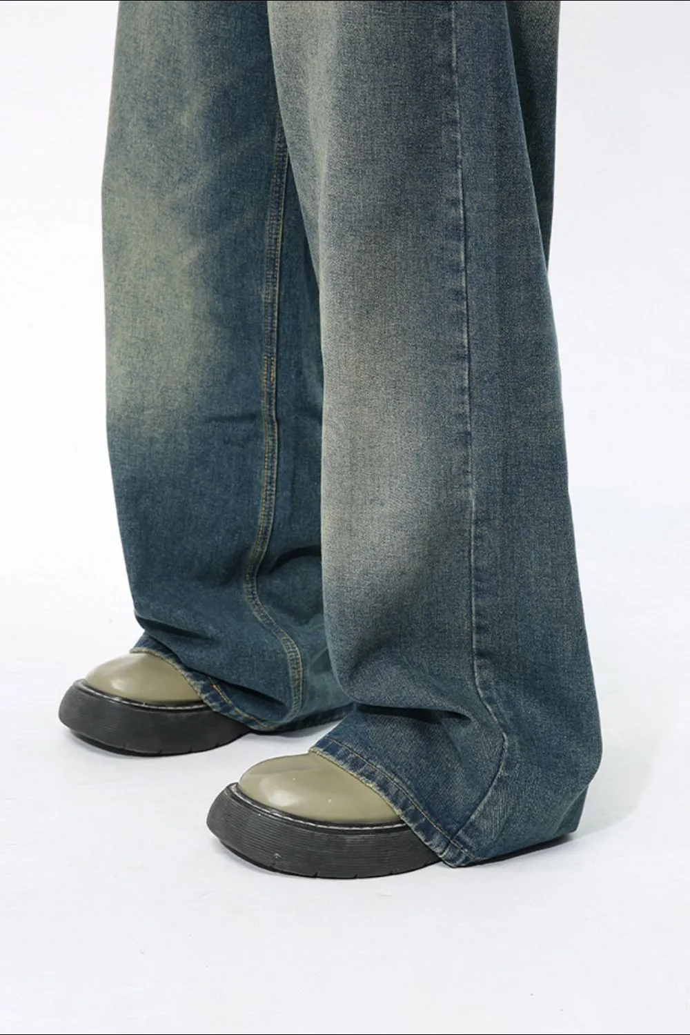 Men's Wide Leg Jeans with Pockets, image 4