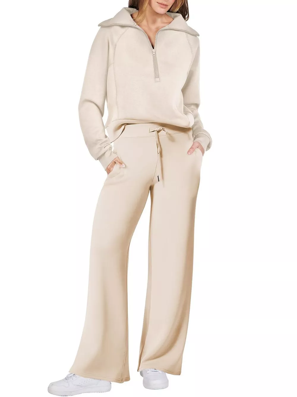 Half Zip Sweatshirt and Pants Set