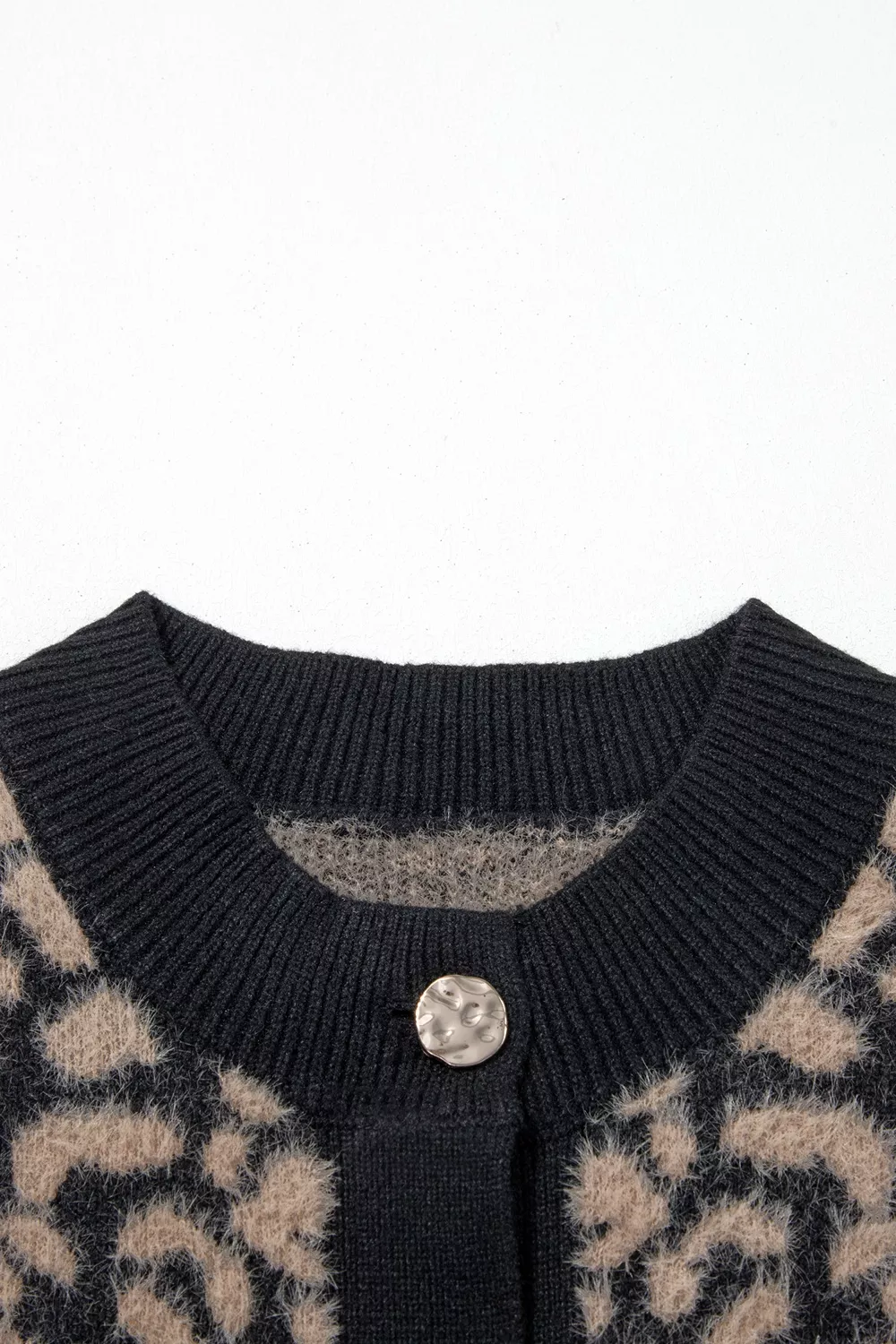 Leopard Print Knit Sleeveless Regular Wash Sweater Vest, image 5