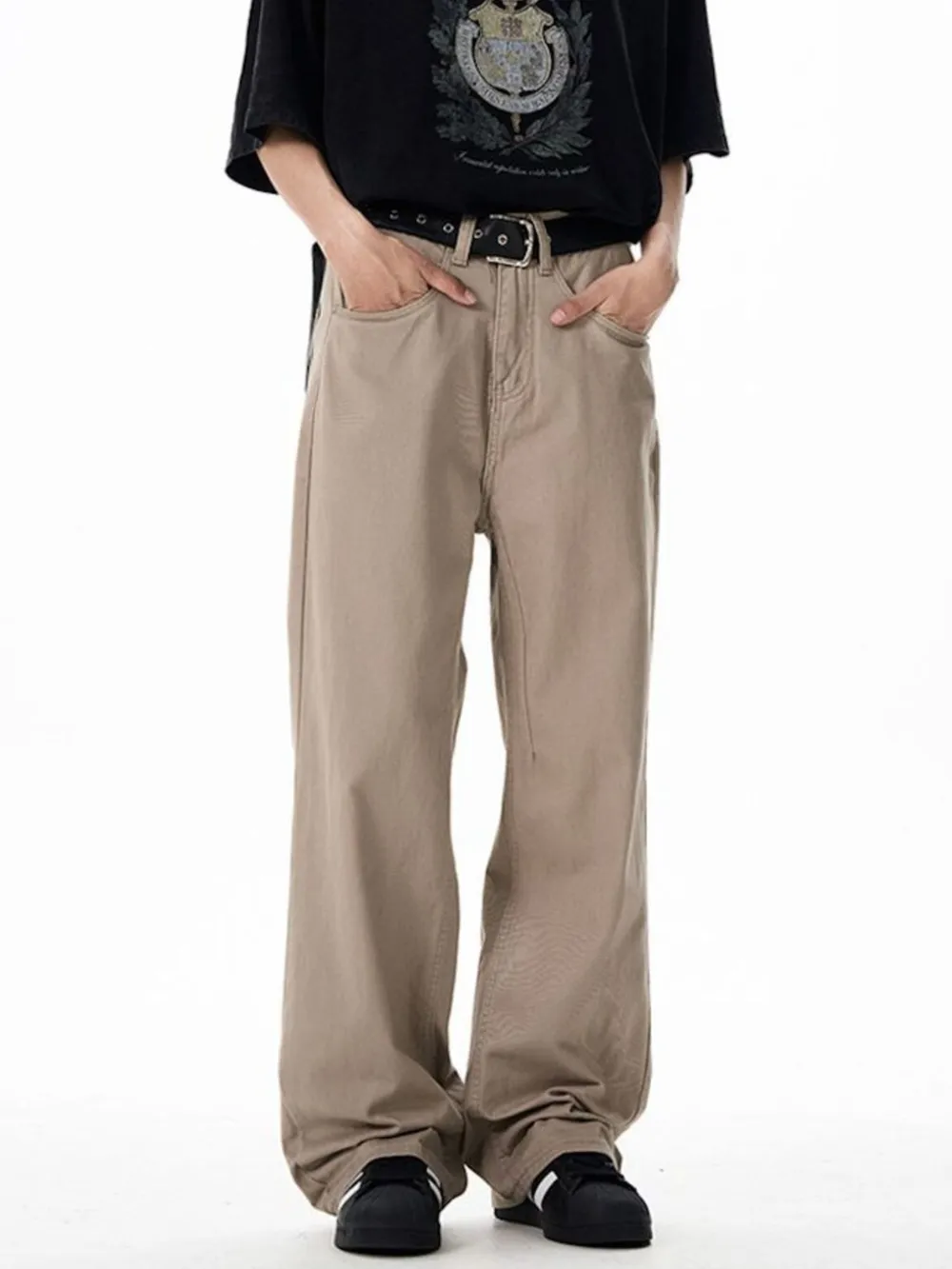 Men's Washed Wide-Leg Cargo Pants, image 4