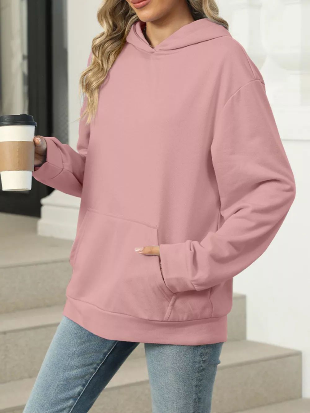 Kangaroo Pocket Long Sleeve Hoodie, image 18