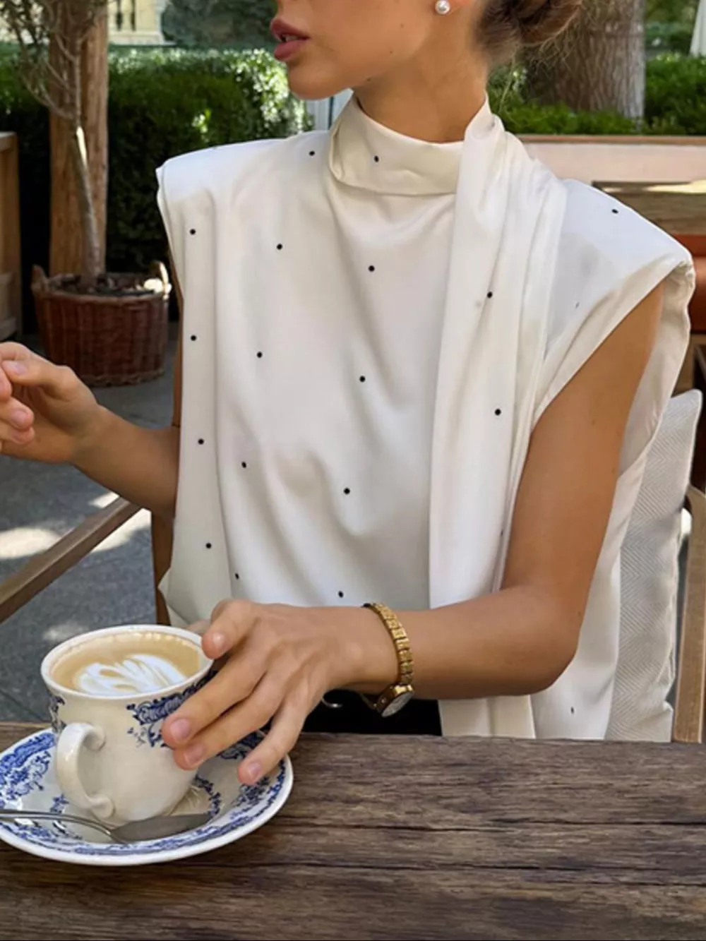 Polka Dot High Neck Tank, image 7