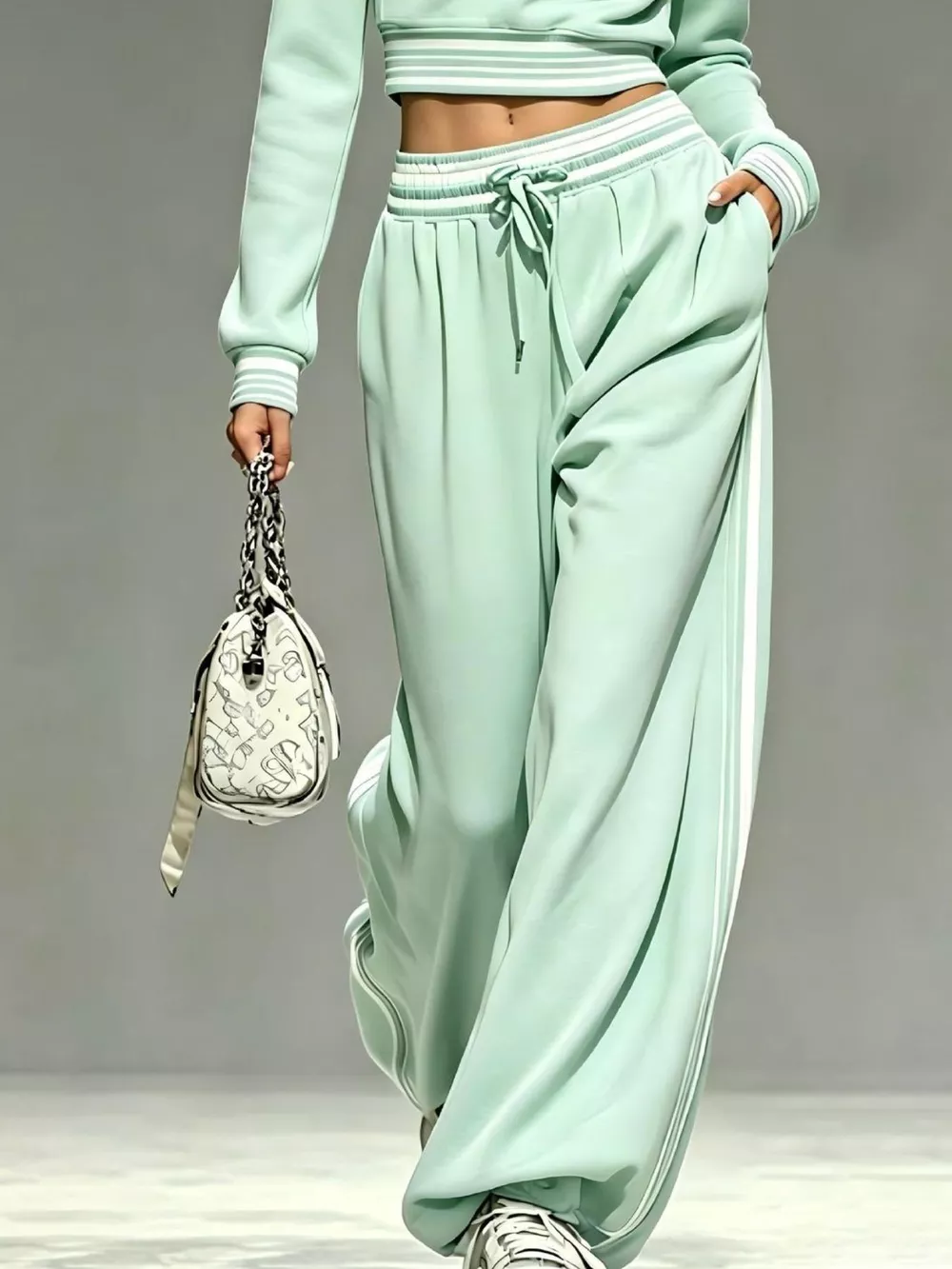 Full Size Half Zip Cropped Top and Pants Set Plus Size, image 13