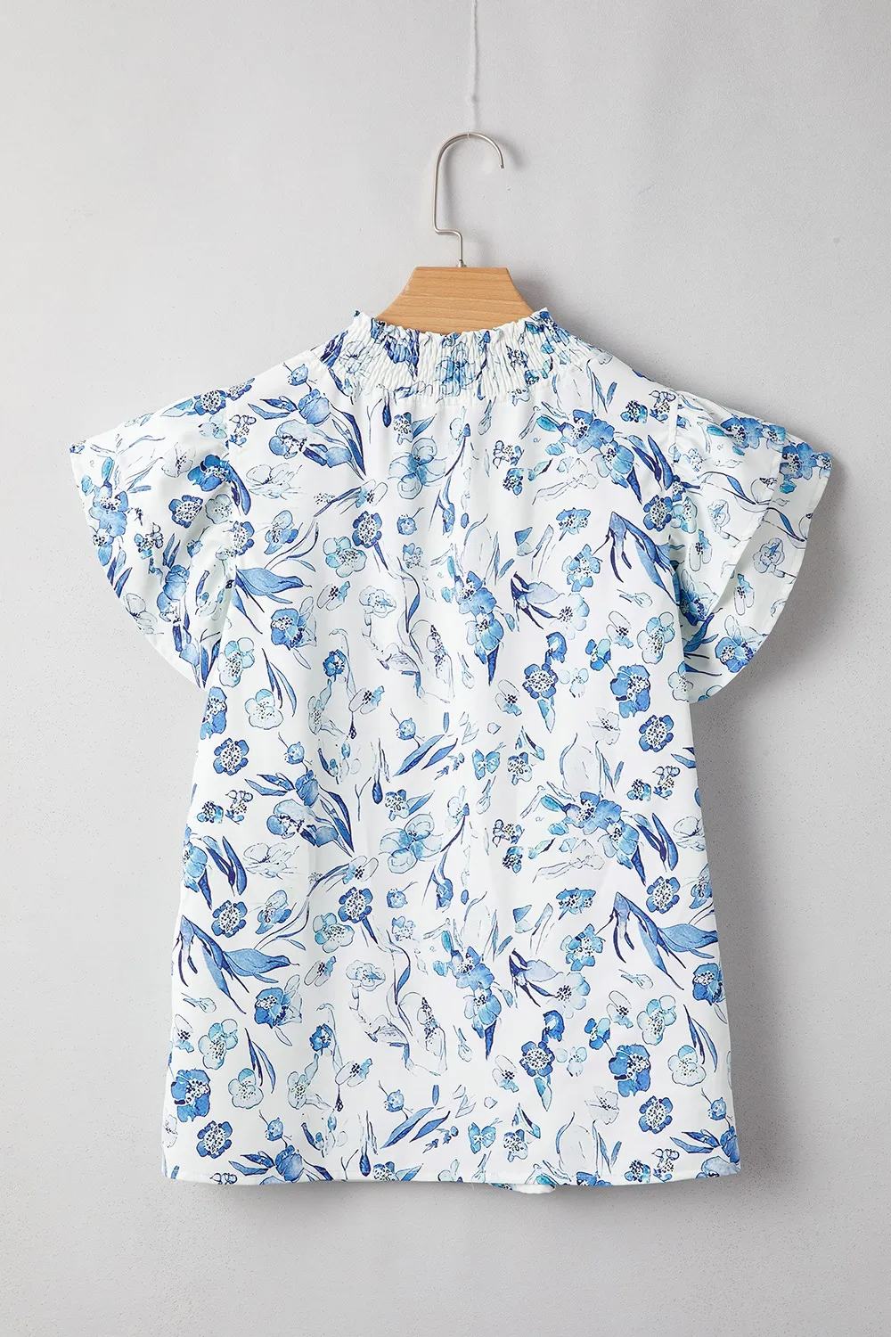Floral Print Ruffled Short Sleeve Blouse, image 9