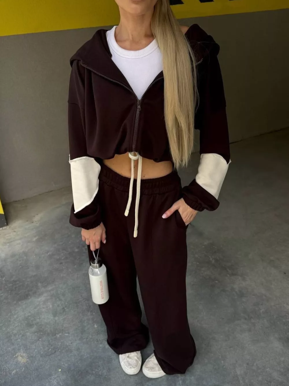 Zip Up Hoodie and Wide-Leg Pants Set, image 12