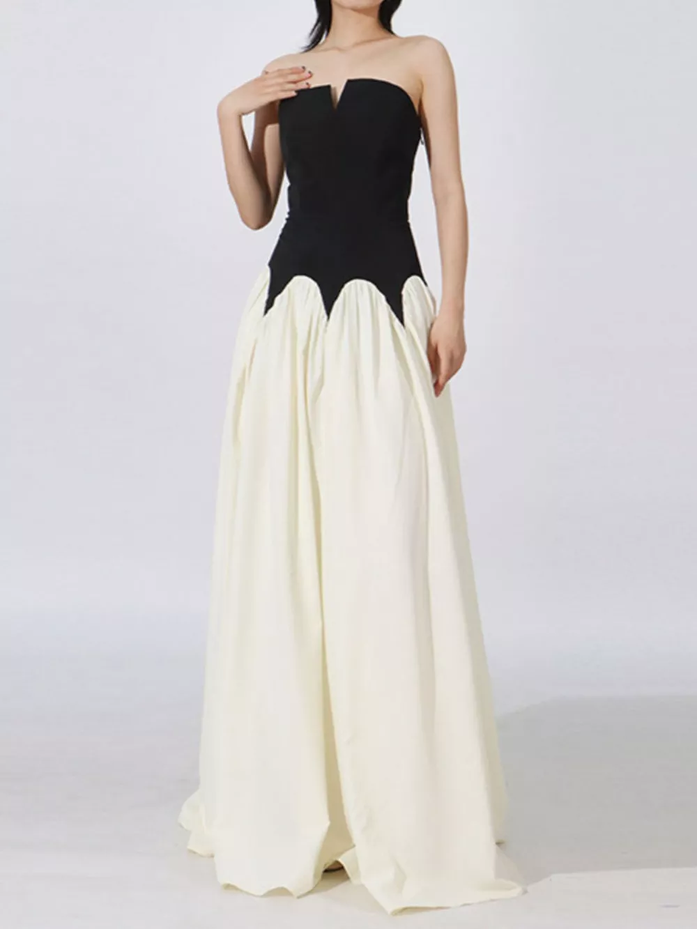 Two Tone Tube Maxi Dress, image 3