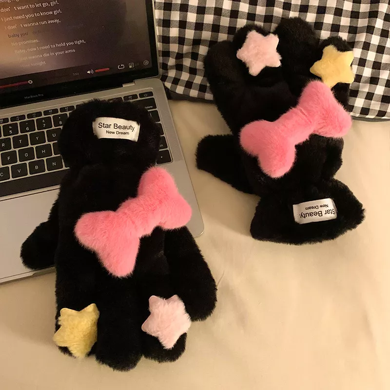 Star Plush Winter Gloves, image 2