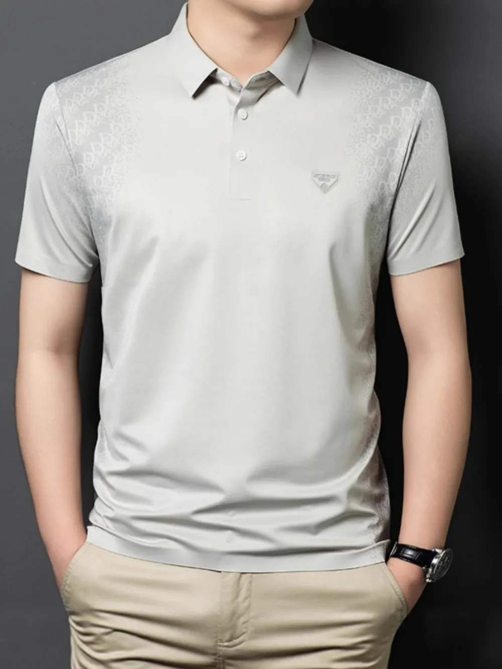 Men's Plus Size Button Detail Short Sleeve Polo, image 3