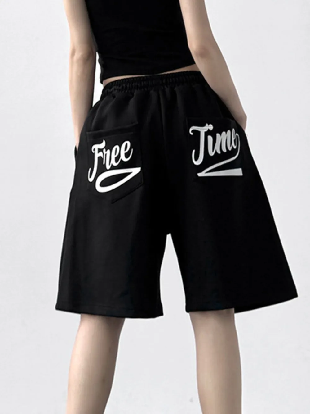 Drawstring Wide Leg Shorts
