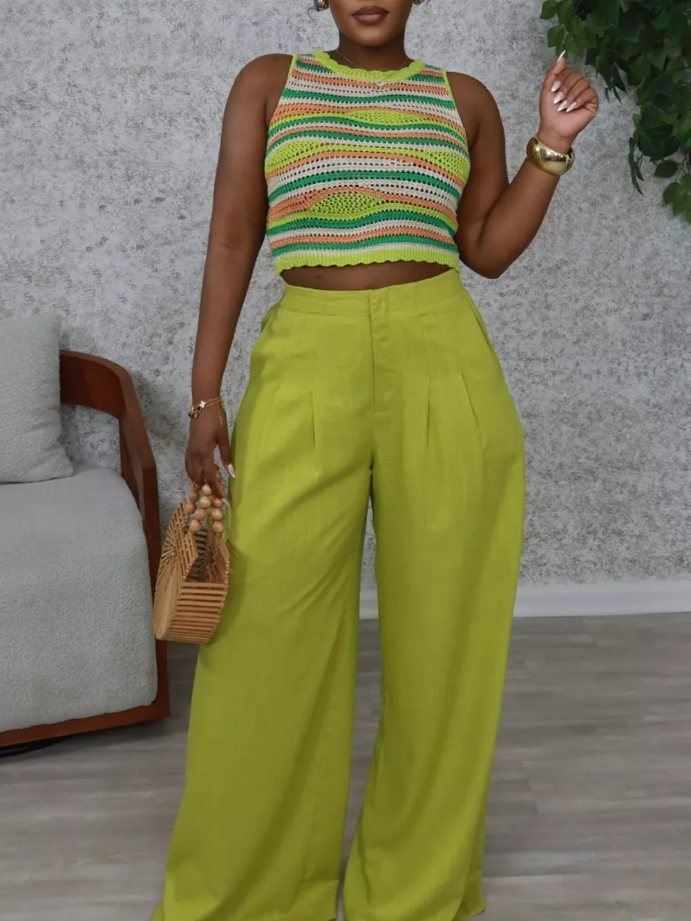 High Waist Wide Leg Flowy Pants